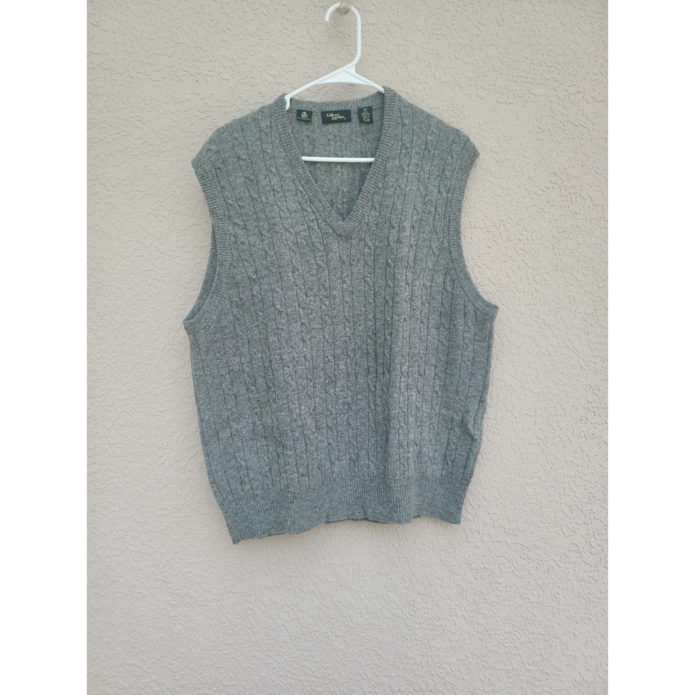 Vintage Gilbert & Lodge Uni-Sex Gray Wool Sweater Vest Sz L